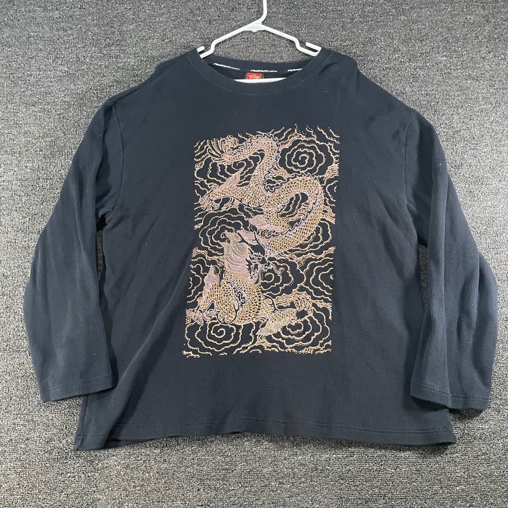 Platinum Gear Waffle Thermal Mens 3XL Black Good Dragon Rhinestone PG-1072H